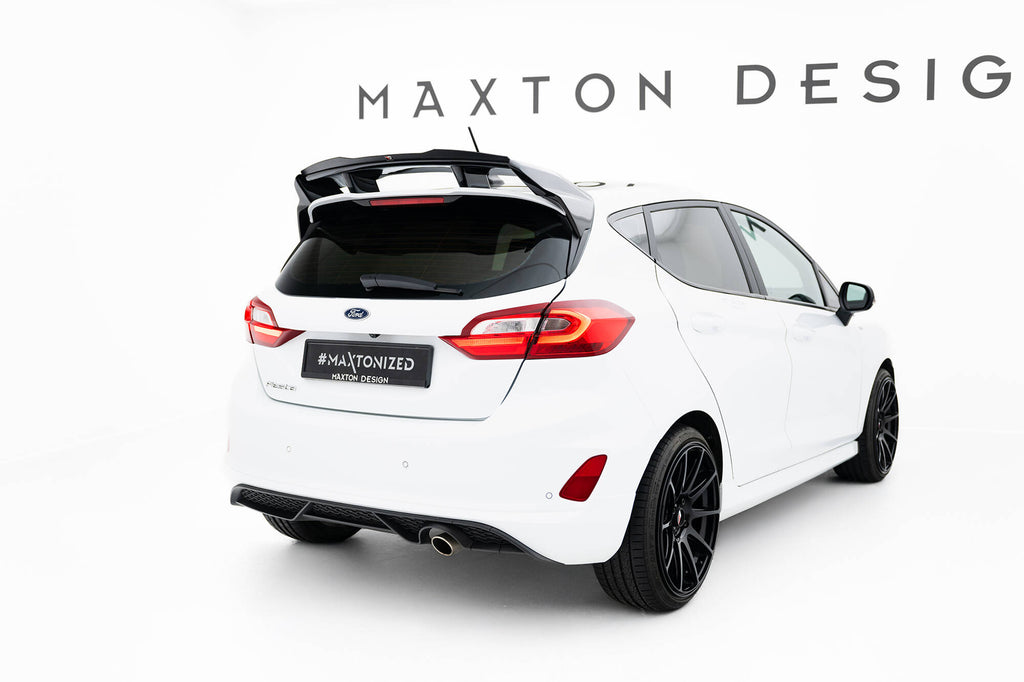 Maxton Design Spoiler CAP passend für Ford Fiesta ST / ST-Line Mk8 / Mk8 Facelift (Für Spoiler FO-FI-8-ST-FH1FP) schwarz Hochglanz