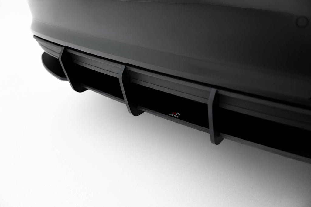 Maxton Design Street Pro Heckschürze + Flaps passend für Audi A3 Limousine 8Y schwarz Hochglanz