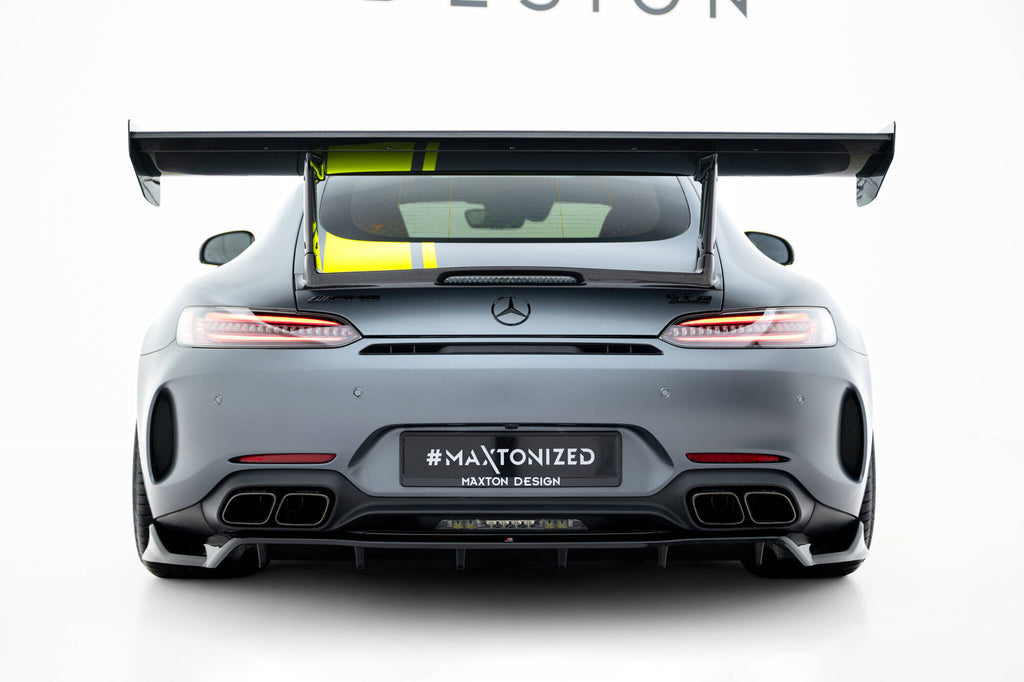 Maxton Design Street+ Mittlerer Diffusor RACE passend für Mercedes-AMG GT C C190 Facelift schwarz Hochglanz