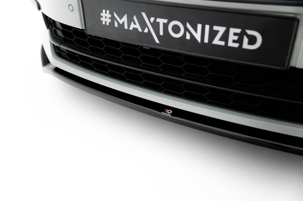 Maxton Design Street+ Spoilerlippe Front Ansatz V.2 passend für Skoda Superb Liftback / Combi Mk3 schwarz Hochglanz