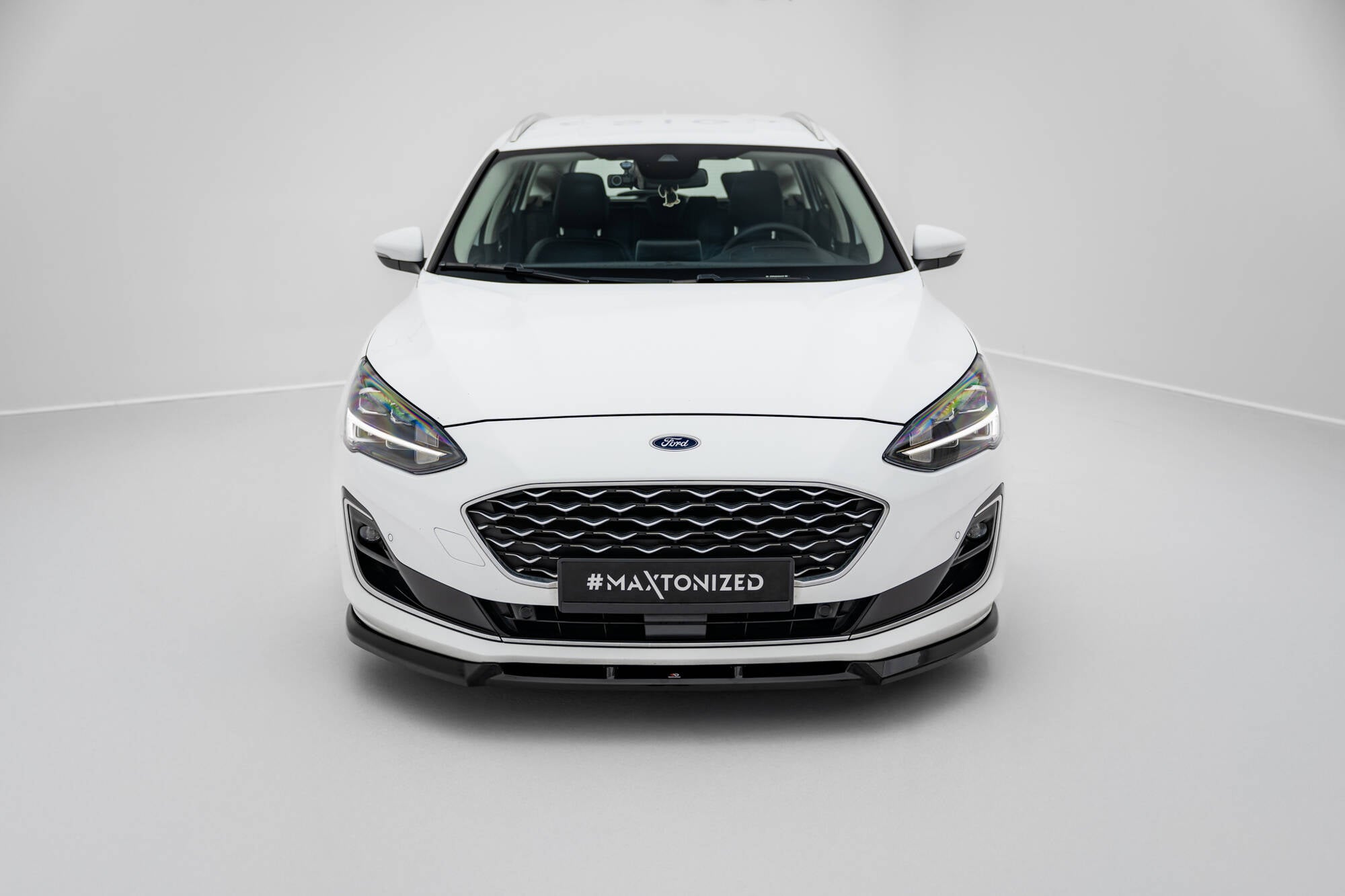 Maxton Design Street+ Spoilerlippe Front Ansatz V.2 passend für Ford Focus Vignale Mk4 schwarz Hochglanz