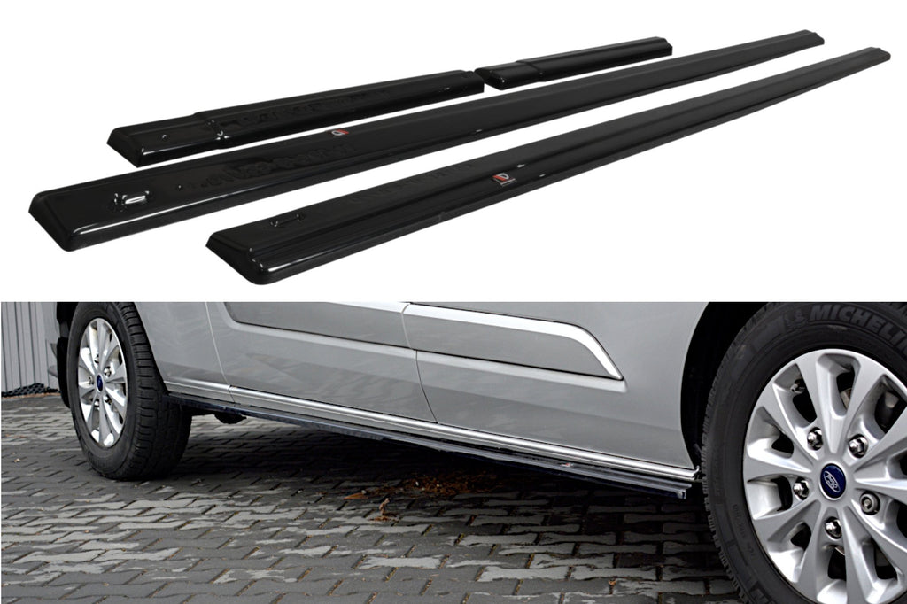 Maxton Design Street+ Seitenschweller Leisten passend für Ford Transit Custom Mk1 FL schwarz Hochglanz