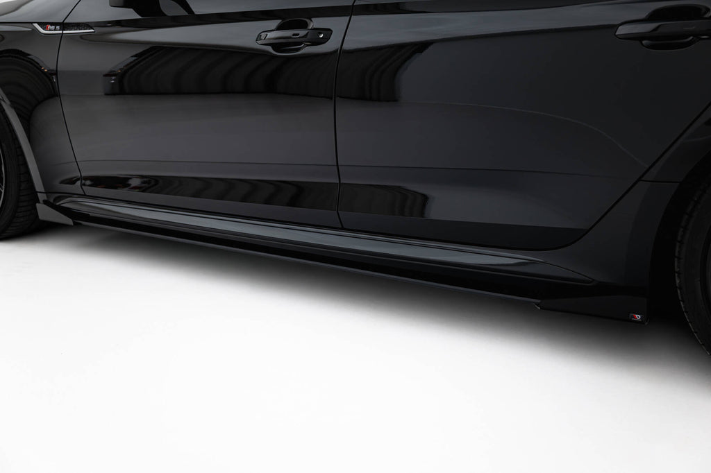 Maxton Design Street Pro Street+ Seitenschweller Leisten + Flaps passend für Audi RS5 Sportback F5 schwarz Hochglanz