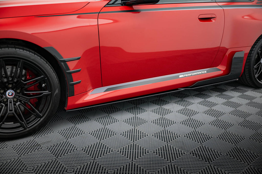 Maxton Design Street+ Seitenschweller Leisten passend für BMW M2 M-Performance G87 schwarz Hochglanz