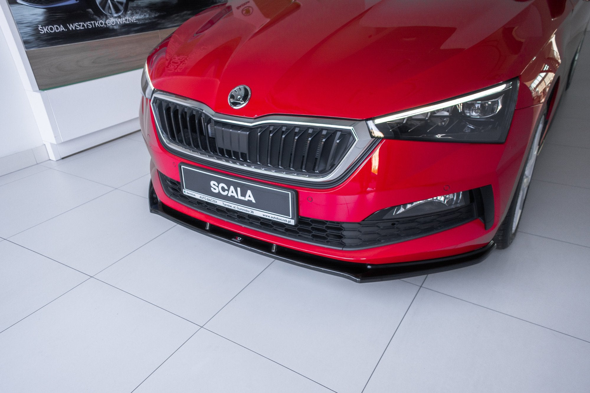 Maxton Design Street+ Spoilerlippe Front Ansatz V.1 passend für Skoda Scala schwarz Hochglanz