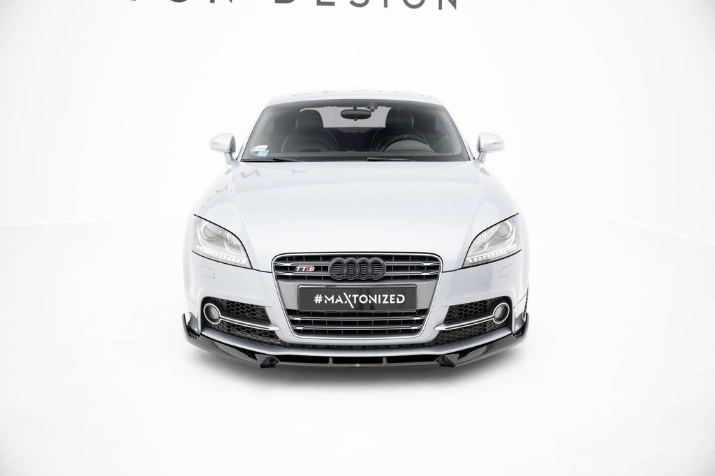 Maxton Design Street+ Spoilerlippe Front Ansatz V.3 passend für Audi TT S / TT S-Line 8J Facelift schwarz Hochglanz