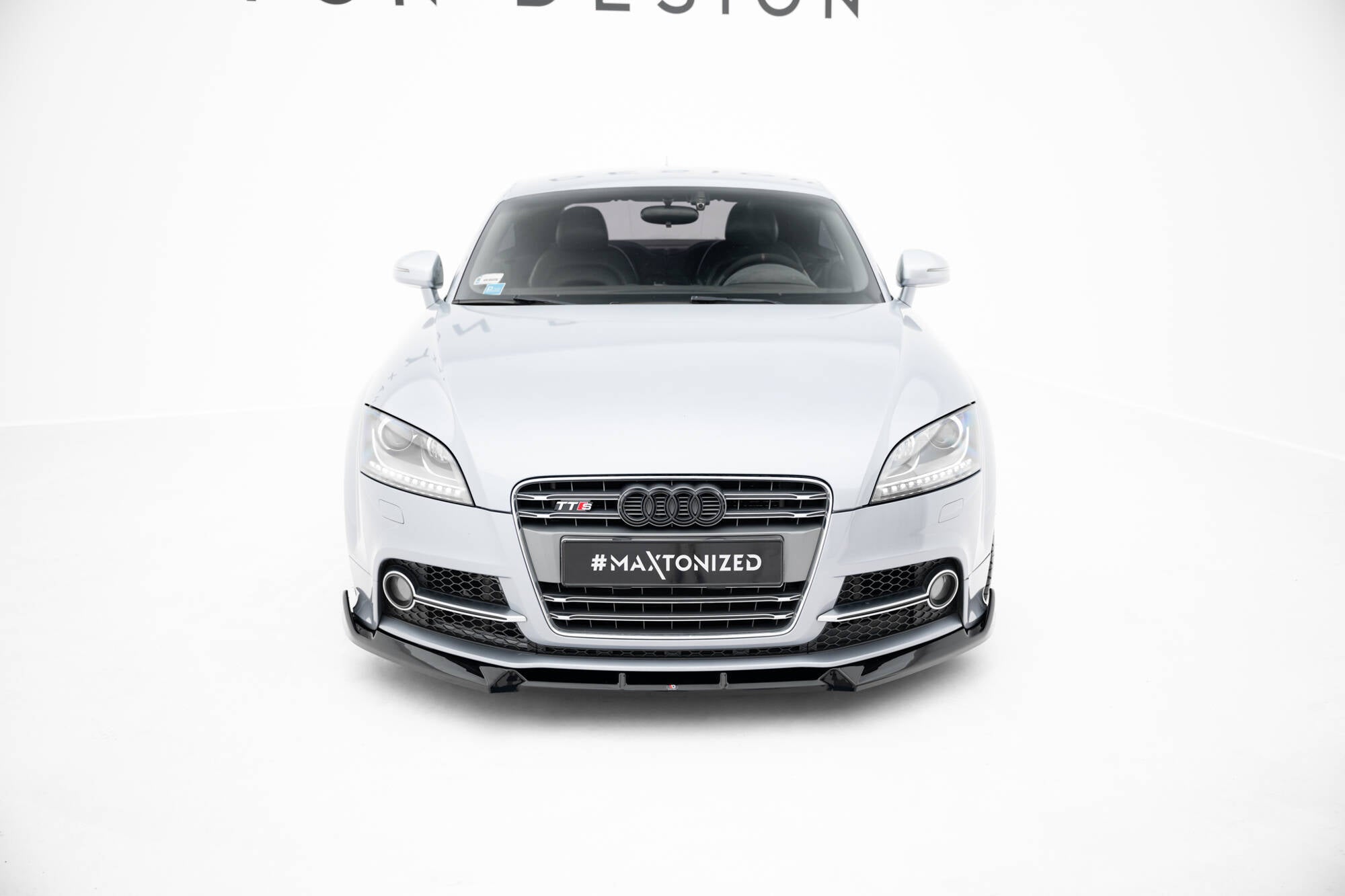 Maxton Design Street+ Spoilerlippe Front Ansatz V.3 passend für Audi TT S / TT S-Line 8J Facelift schwarz Hochglanz