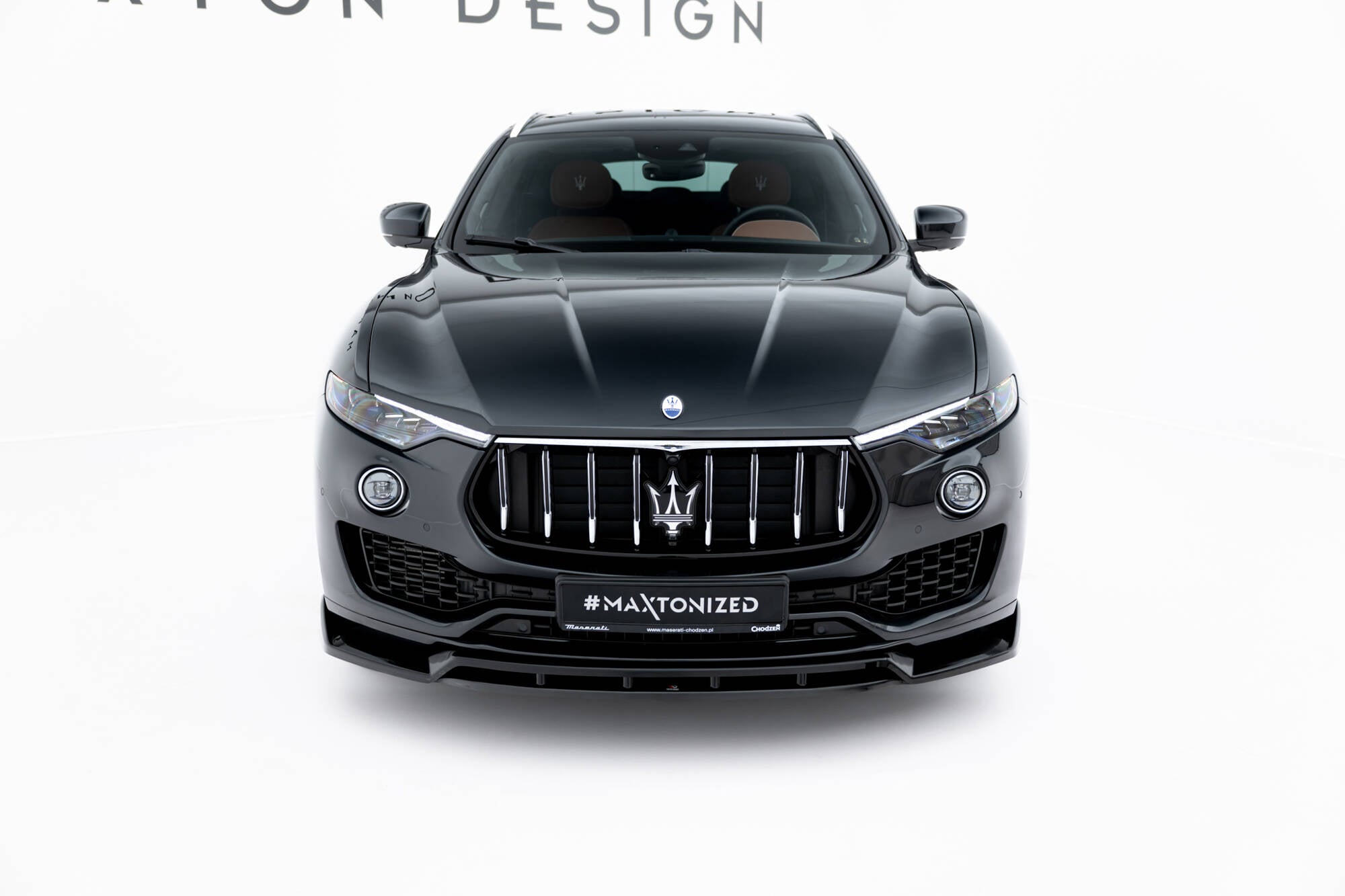 Maxton Design Street+ Spoilerlippe Front Ansatz passend für Maserati Levante GT Mk1 Facelift schwarz Hochglanz