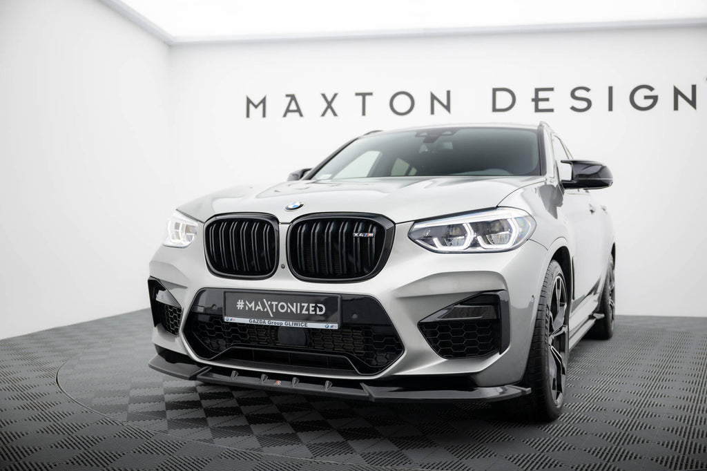 Maxton Design Street+ Spoilerlippe Front Ansatz passend für V.1 BMW X4 M F98 schwarz Hochglanz