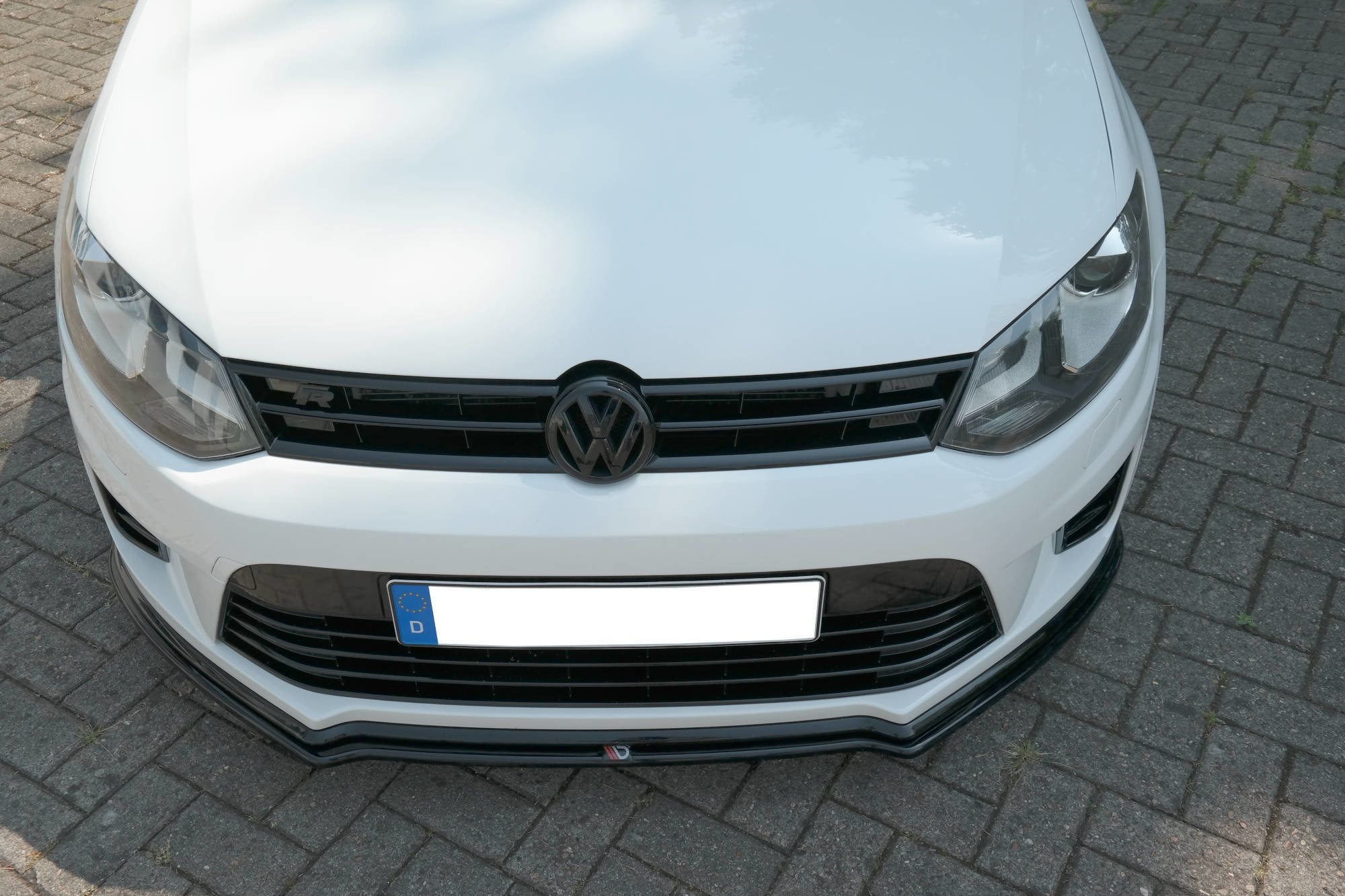 Maxton Design Street+ Spoilerlippe Front Ansatz passend für VW Polo WRC Mk5 schwarz Hochglanz