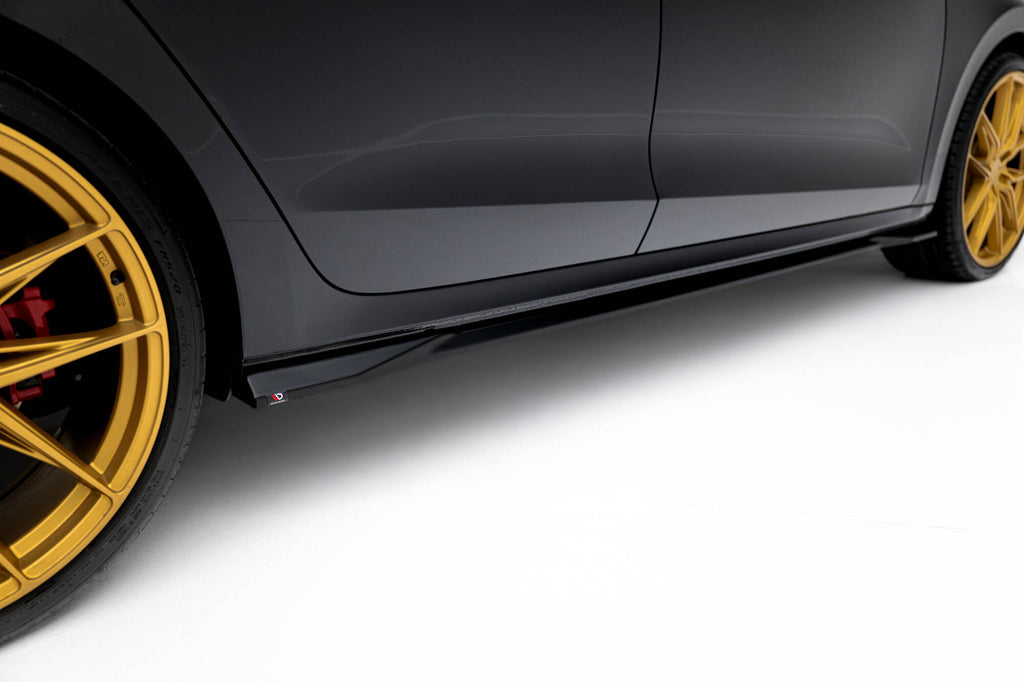 Maxton Design Street+ Seitenschweller Leisten passend für Skoda Octavia Liftback / Combi Mk4 Facelift schwarz Hochglanz