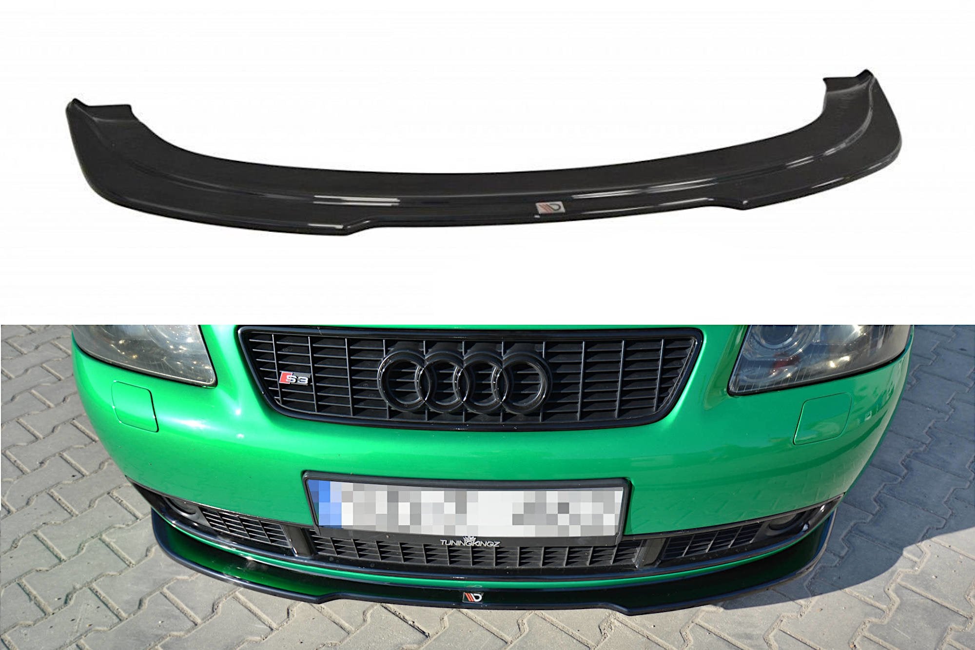 Maxton Design Street+ Spoilerlippe Front Ansatz passend für AUDI S3 8L schwarz Hochglanz