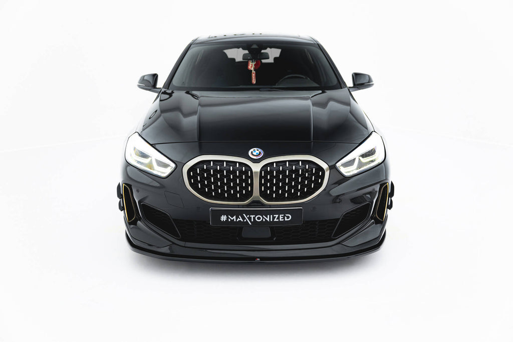 Maxton Design Street+ Spoilerlippe Front Ansatz passend für BMW M135i M-Performance F40 schwarz Hochglanz