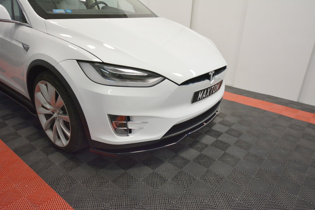Maxton Design Street+ Spoilerlippe Front Ansatz V.2 passend für TESLA MODEL X schwarz Hochglanz