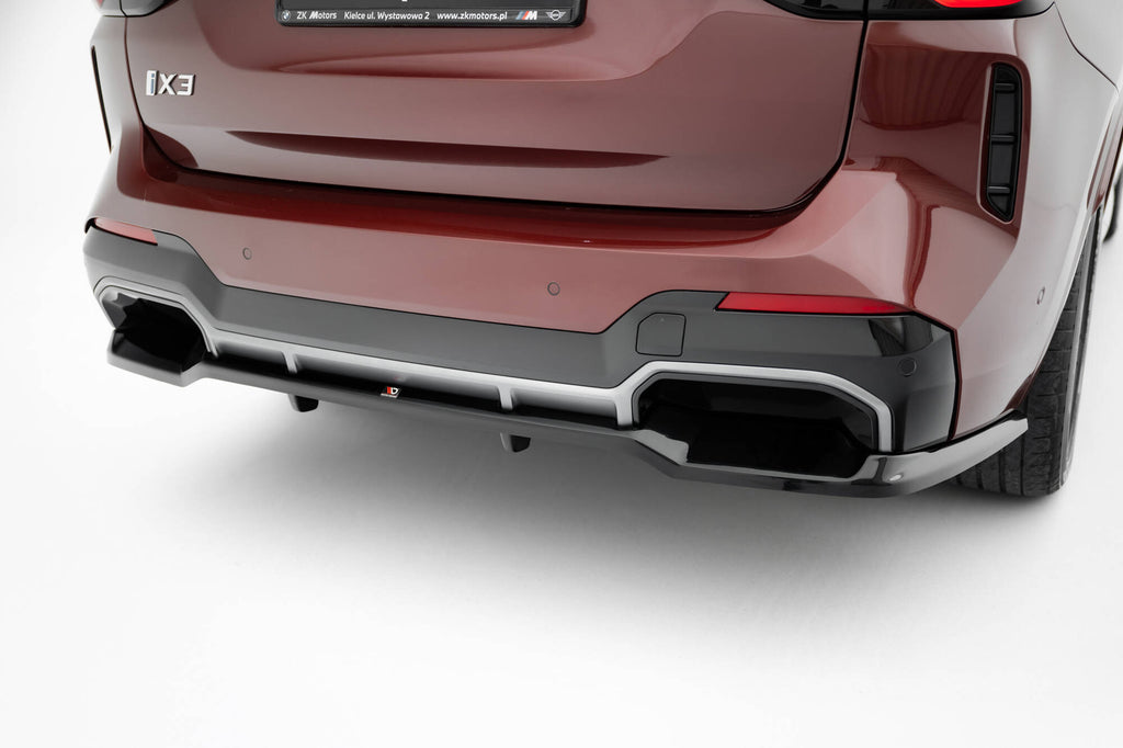 Maxton Design Street+ Mittlerer Diffusor RACE passend für BMW iX3 M-Paket G08 Facelift schwarz Hochglanz