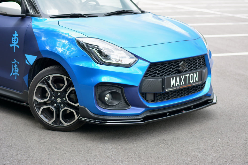 Maxton Design Street+ Spoilerlippe Front Ansatz V.1 passend für SUZUKI SWIFT 6 SPORT schwarz Hochglanz