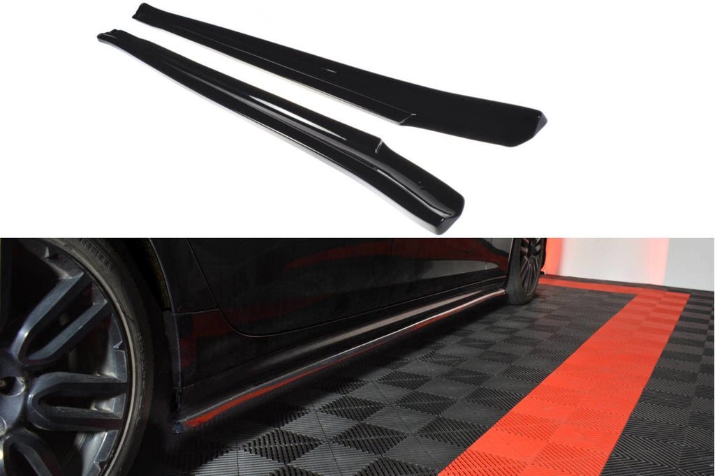 Maxton Design Seitenschweller Ansatz für MASERATI QUATTROPORTE MK.6 vor Facelift schwarz matt