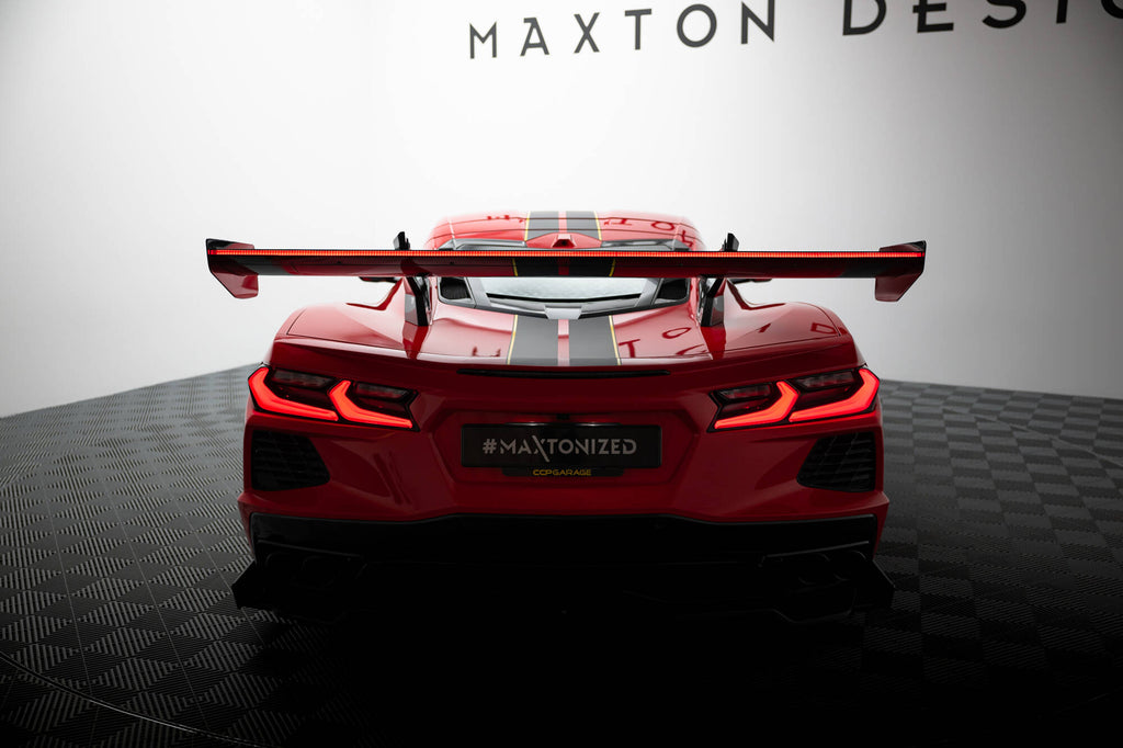 Maxton Design Carbon Spoiler + LED Chevrolet Corvette C8 für Chevrolet Corvette C8