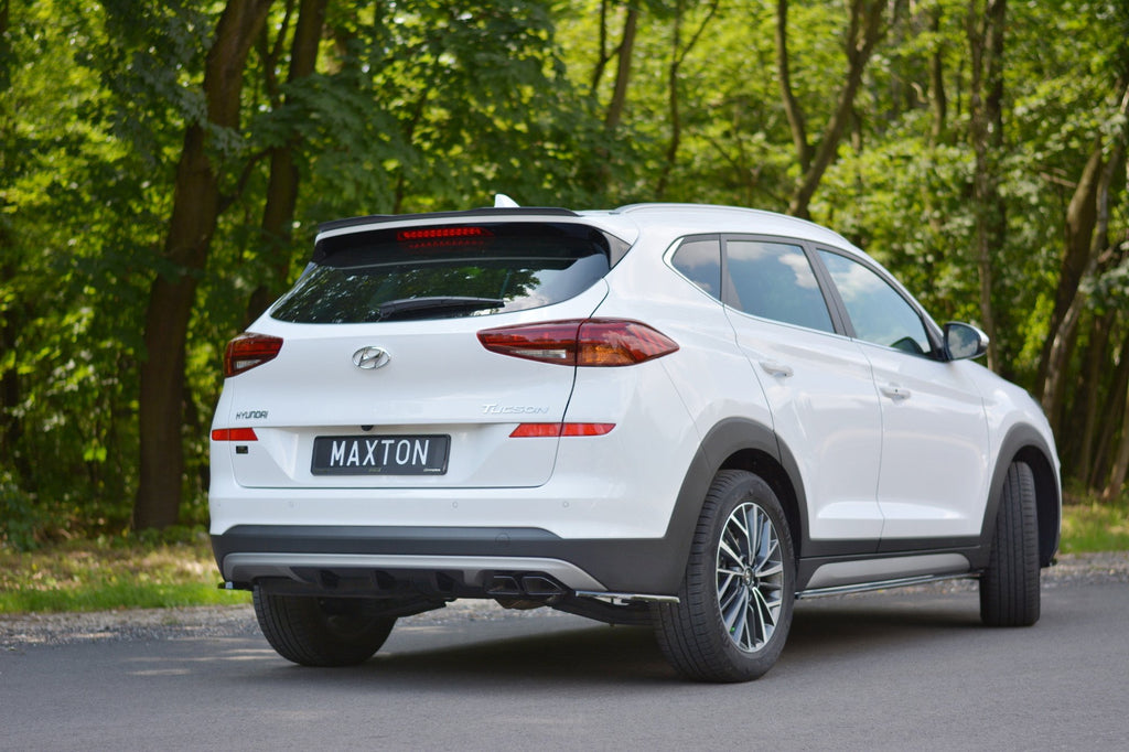 Maxton Design Heck Ansatz Flaps Diffusor passend für Hyundai Tucson Mk3 Facelift schwarz Hochglanz
