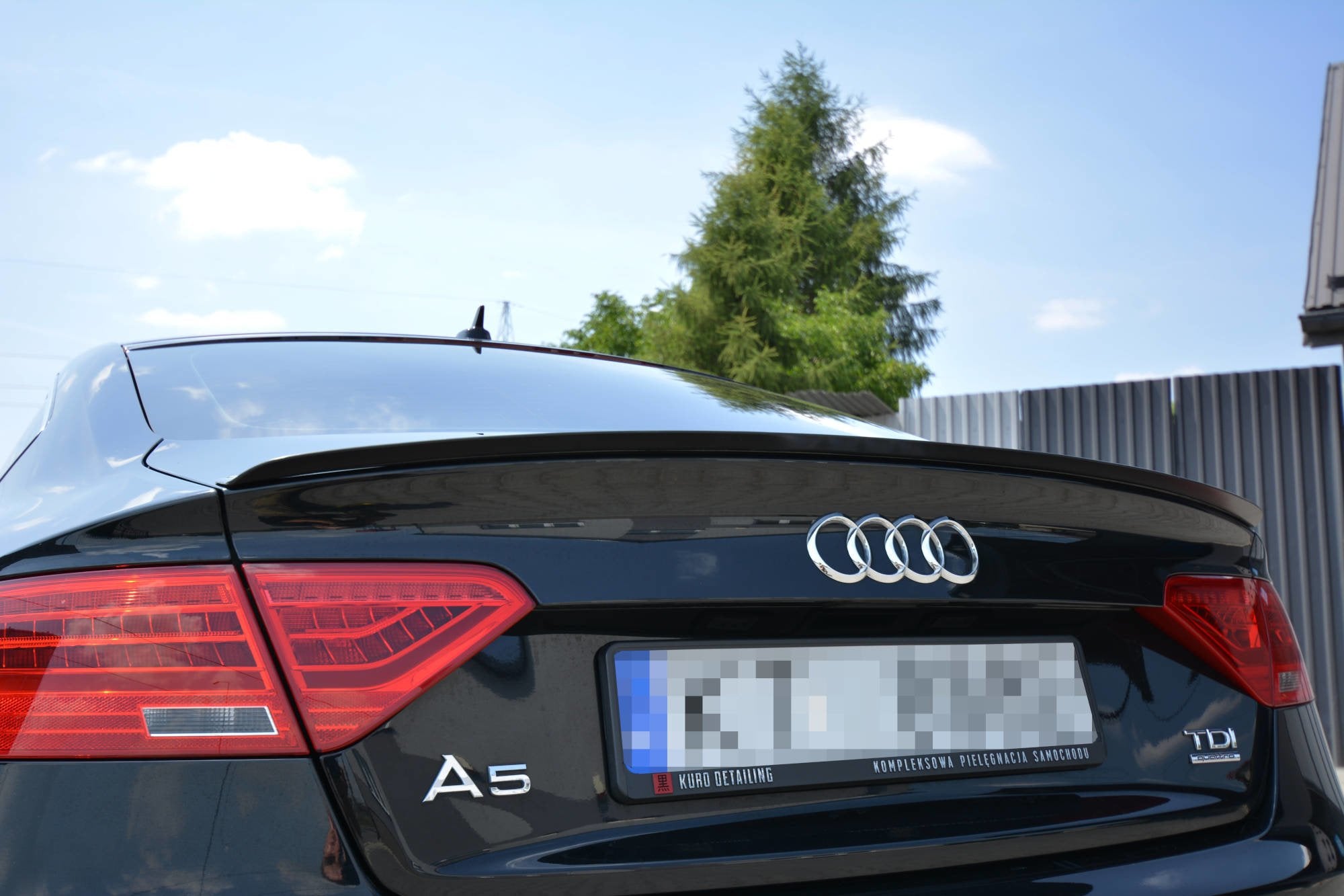 Maxton Design Spoiler CAP passend für Audi A5 Sportback S-Line 8T Facelift schwarz Hochglanz
