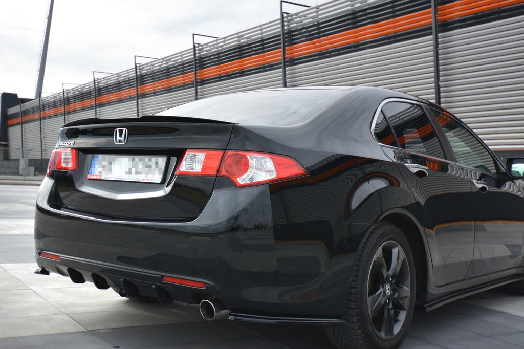 Maxton Design Spoiler CAP passend für HONDA ACCORD MK8. CU-Serie vor Facelift SEDAN schwarz Hochglanz