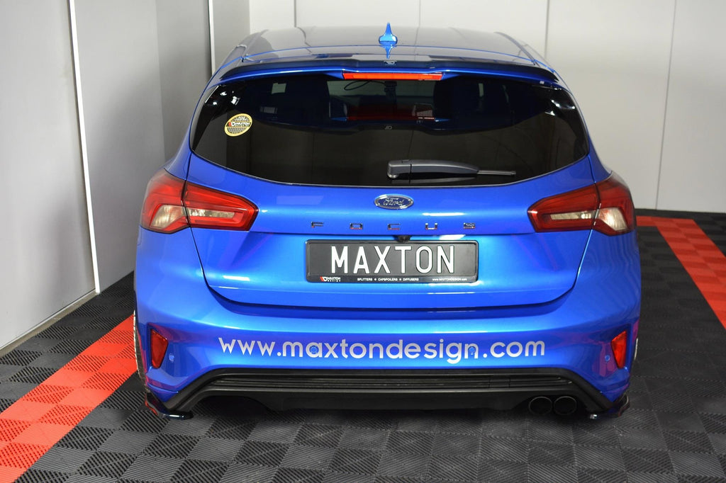 Maxton Design Heck Ansatz Flaps Diffusor V.1 passend für Ford Focus Hatchabck ST-Line schwarz Hochglanz