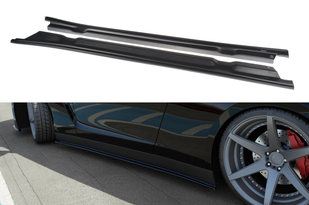 Maxton Design Street+ Seitenschweller Leisten passend für NISSAN GT-R vor Facelift COUPE (R35-SERIES) schwarz Hochglanz