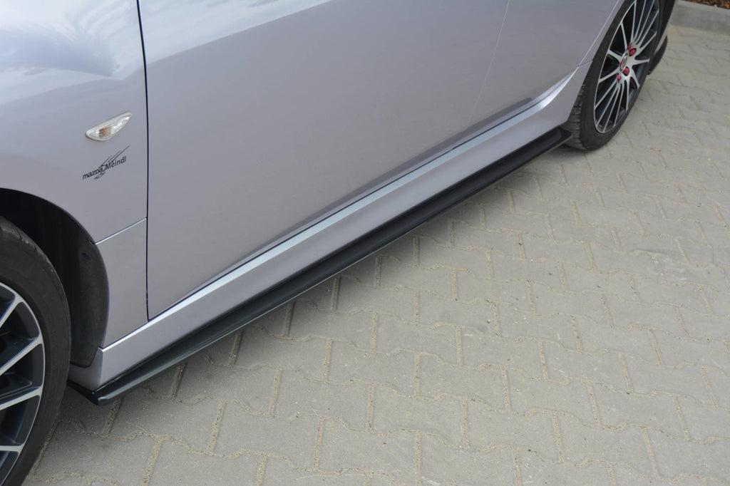 Maxton Design Street+ Seitenschweller Leisten passend für MAZDA 6 MK2 SPORT HATCH (GH-SERIES) vor Facelift schwarz Hochglanz