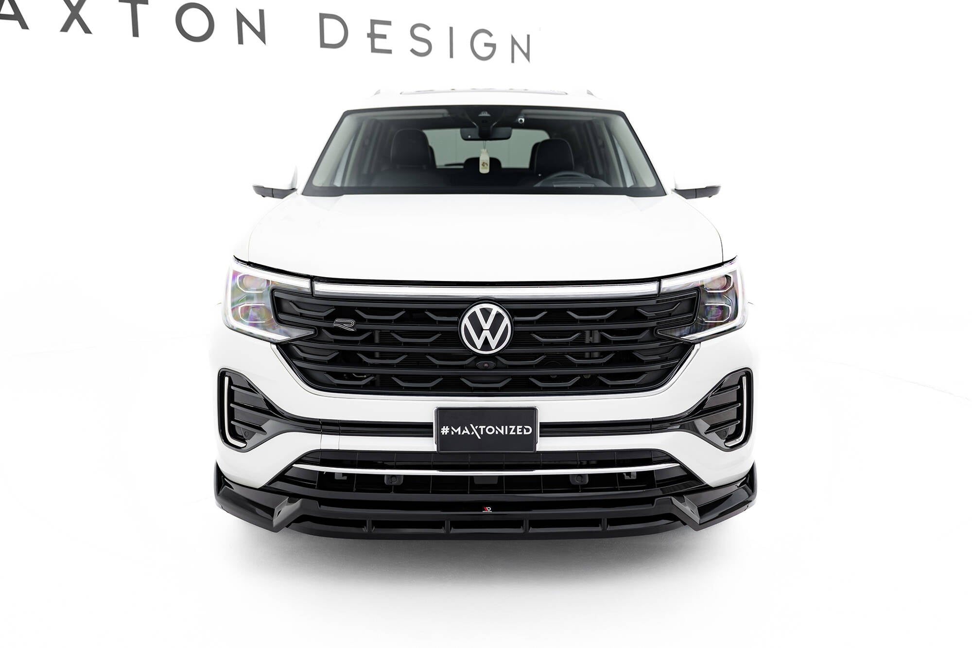 Maxton Design Street+ Spoilerlippe Front Ansatz passend für VW Atlas R-Line Mk1 Facelift 2 schwarz Hochglanz