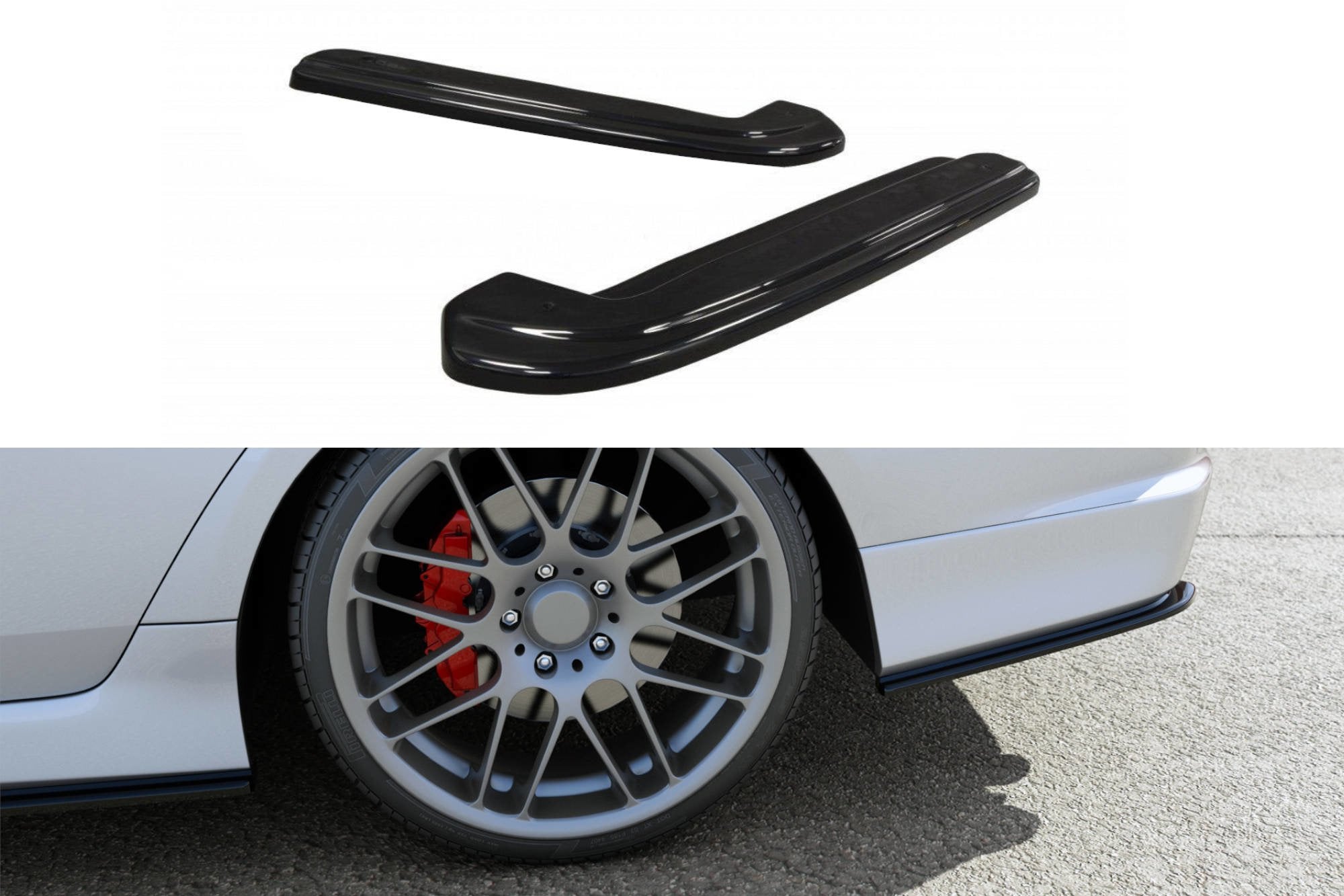 Maxton Design Heck Ansatz Flaps Diffusor passend für HONDA ACCORD VII TYPE-S schwarz Hochglanz