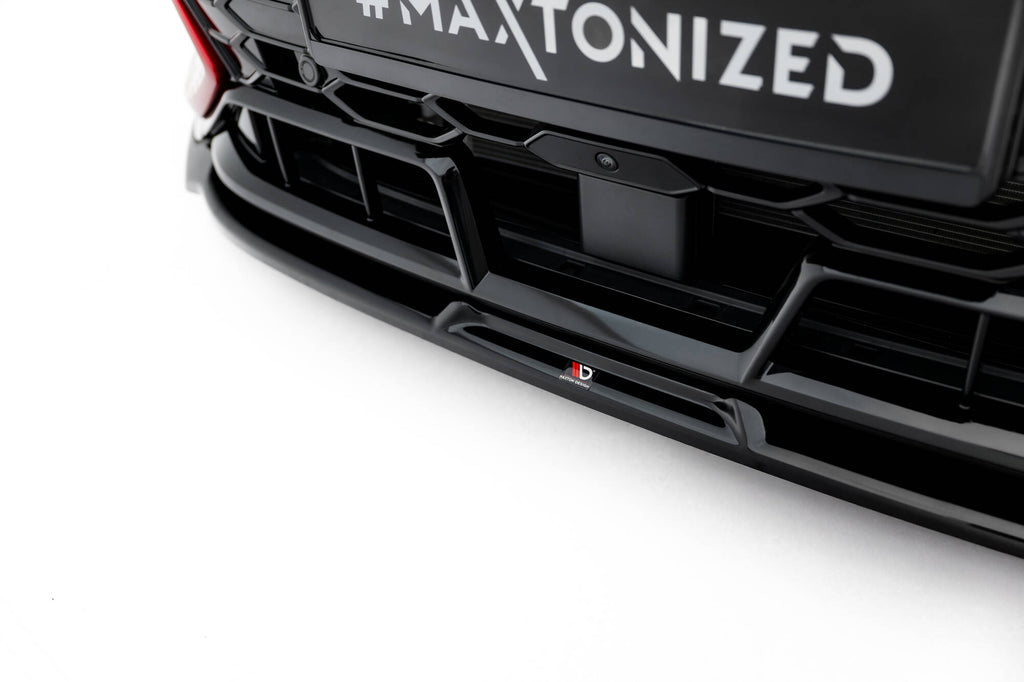 Maxton Design Street+ Spoilerlippe Front Ansatz V.3 passend für VW Golf GTI Clubsport Mk8 Facelift schwarz Hochglanz