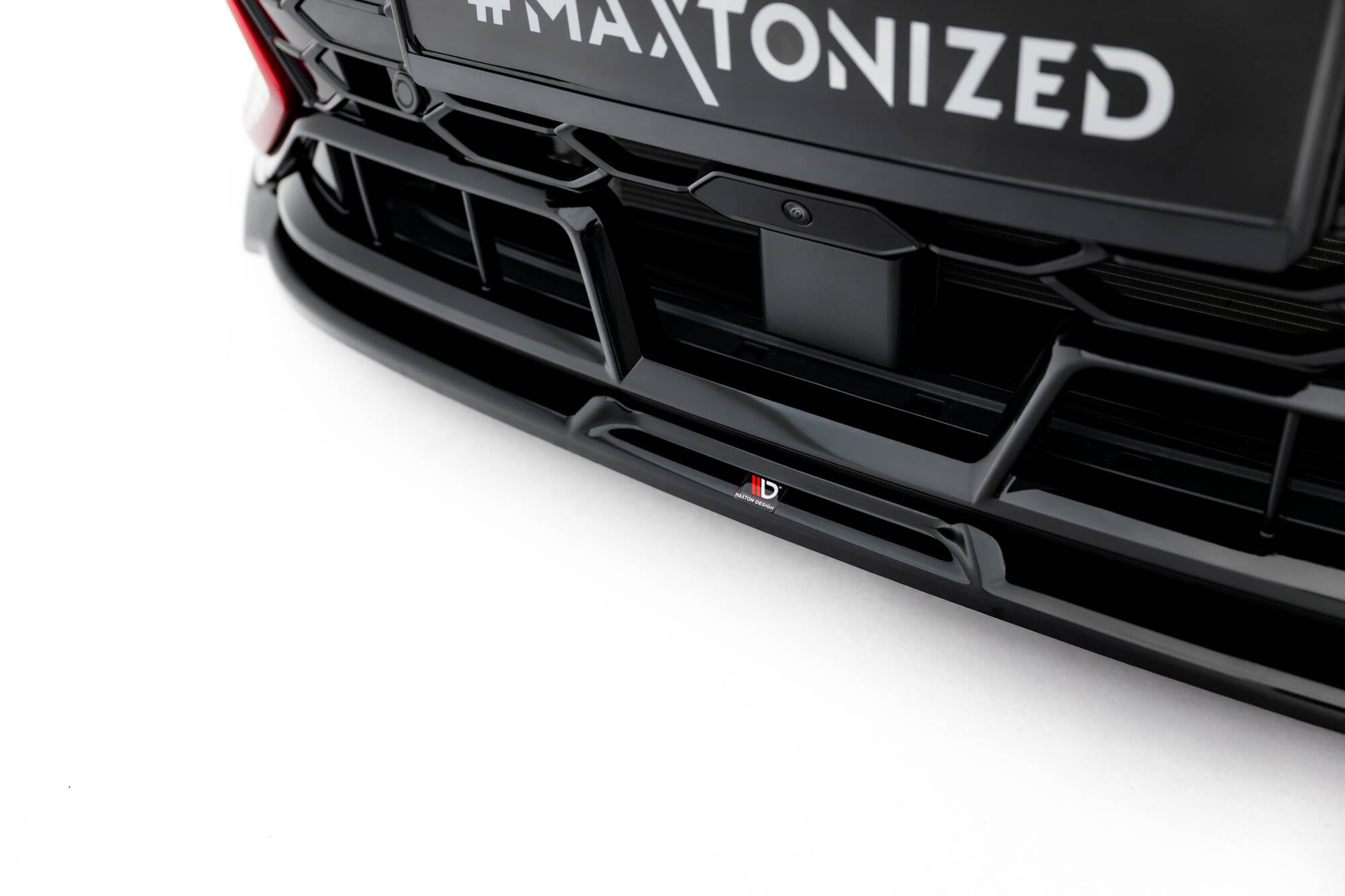 Maxton Design Street+ Spoilerlippe Front Ansatz V.3 passend für VW Golf GTI Clubsport Mk8 Facelift schwarz Hochglanz