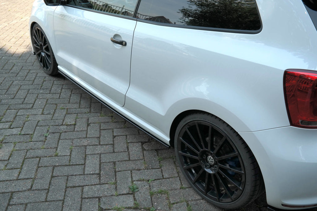 Maxton Design Street+ Seitenschweller Leisten passend für VW Polo WRC Mk5 schwarz Hochglanz
