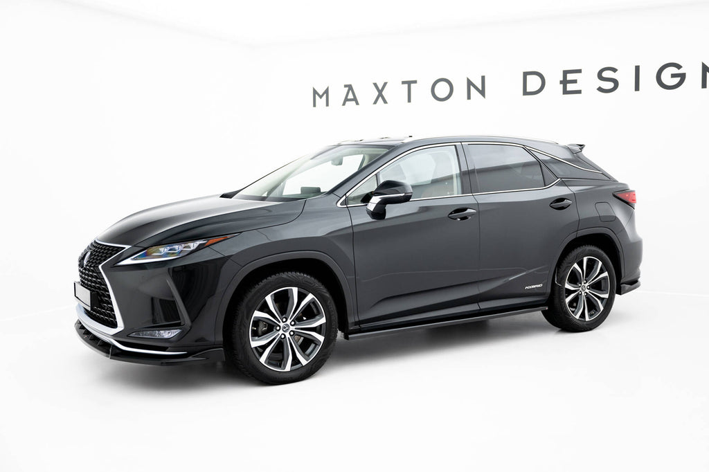 Maxton Design Street+ Seitenschweller Leisten passend für Lexus RX F-Sport Mk4 Facelift (Version ohne OEM-Trittbretter) schwarz Hochglanz
