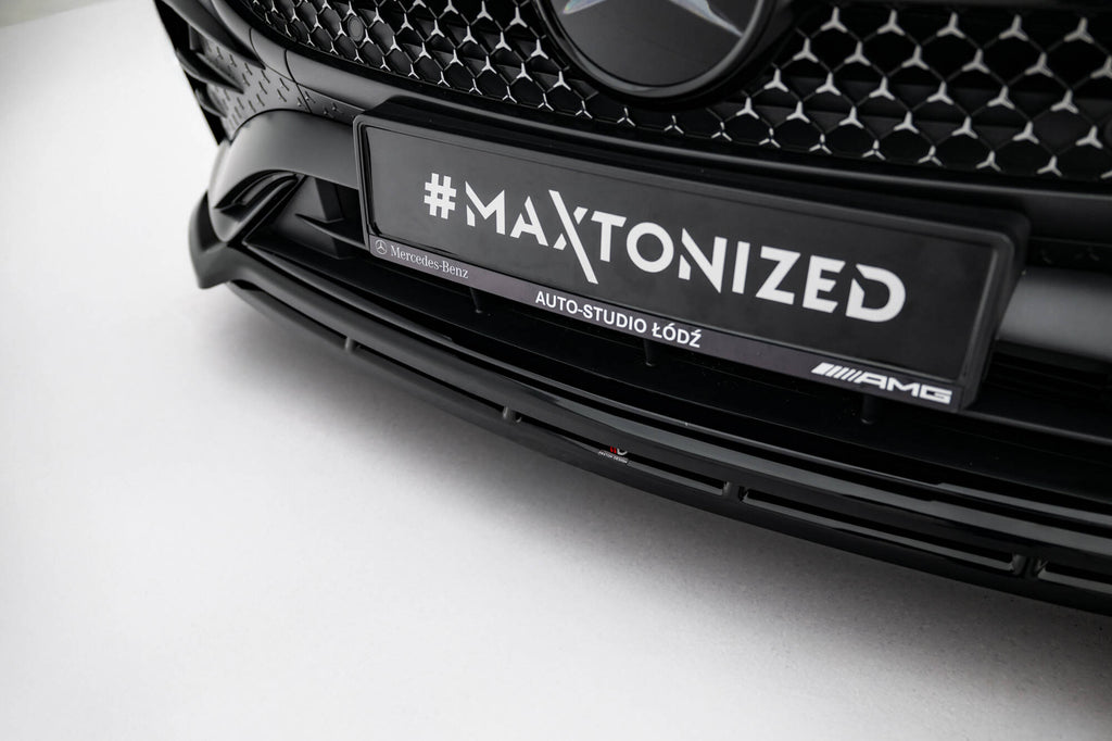 Maxton Design Street+ Spoilerlippe Front Ansatz V.1 passend für Mercedes-Benz CLE AMG-Line C236 schwarz Hochglanz
