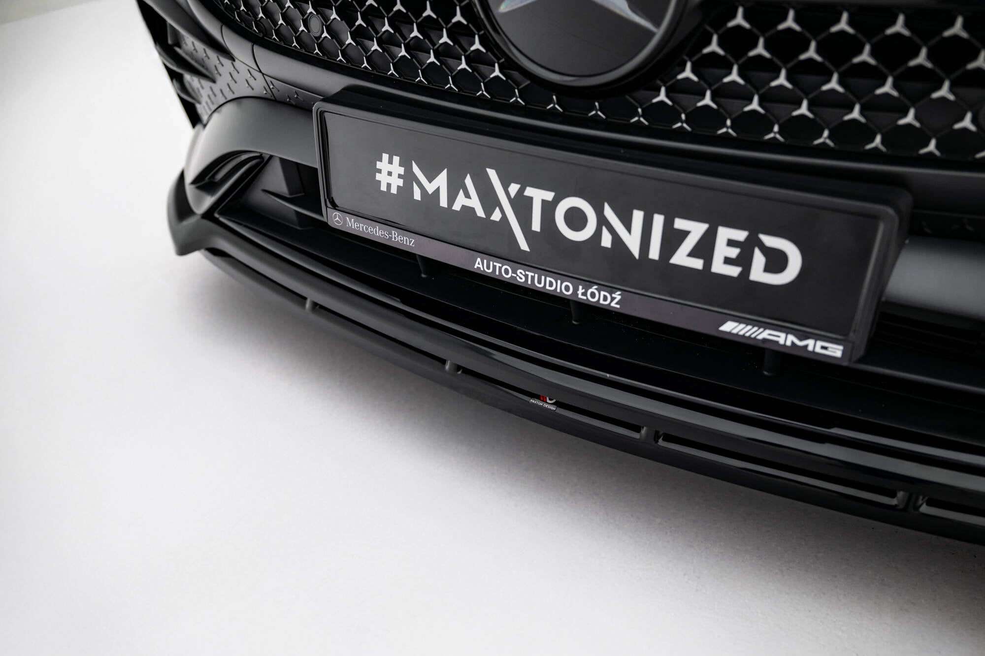 Maxton Design Street+ Spoilerlippe Front Ansatz V.1 passend für Mercedes-Benz CLE AMG-Line C236 schwarz Hochglanz