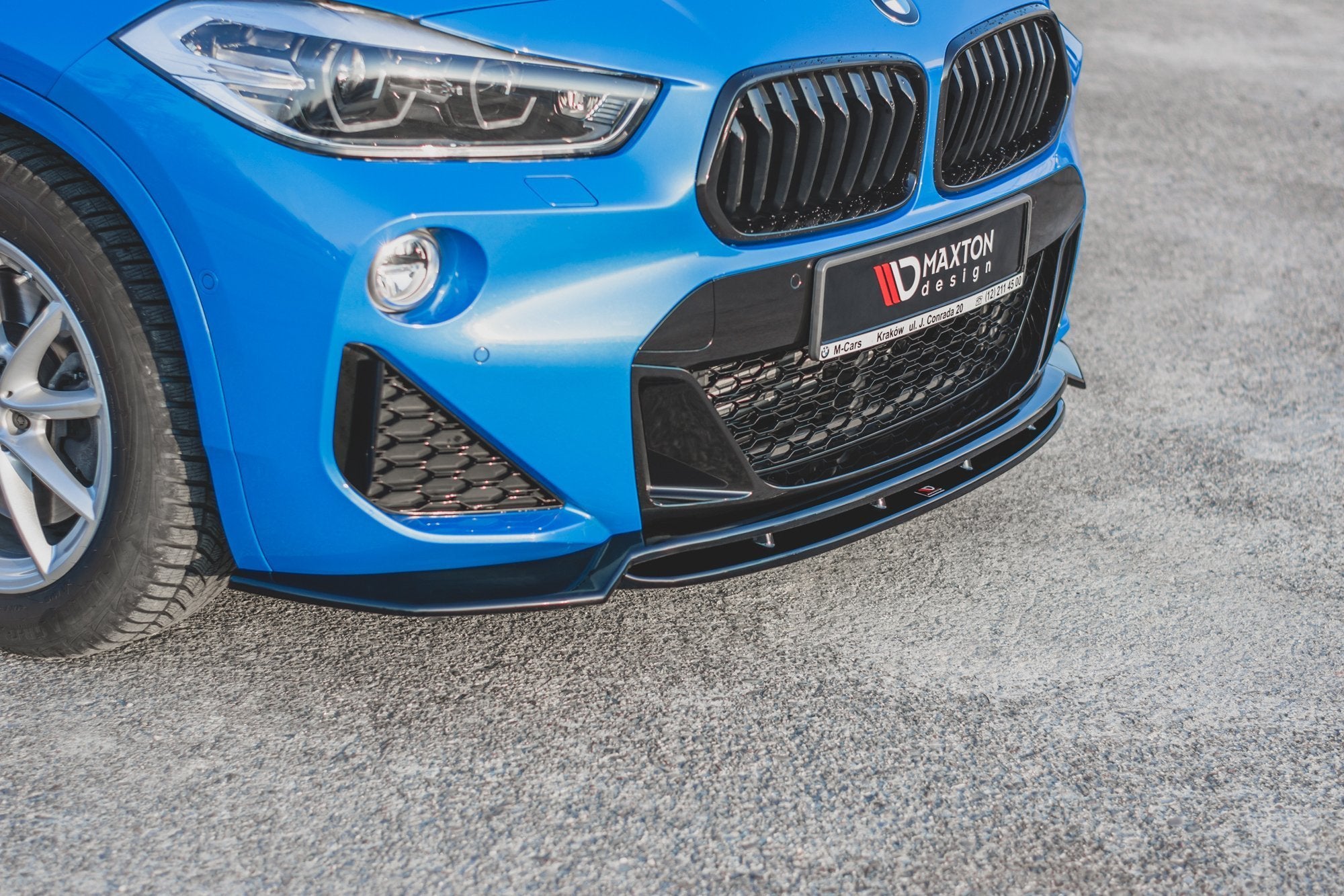 Maxton Design Street+ Spoilerlippe Front Ansatz passend für BMW X2 F39 M-Paket schwarz Hochglanz