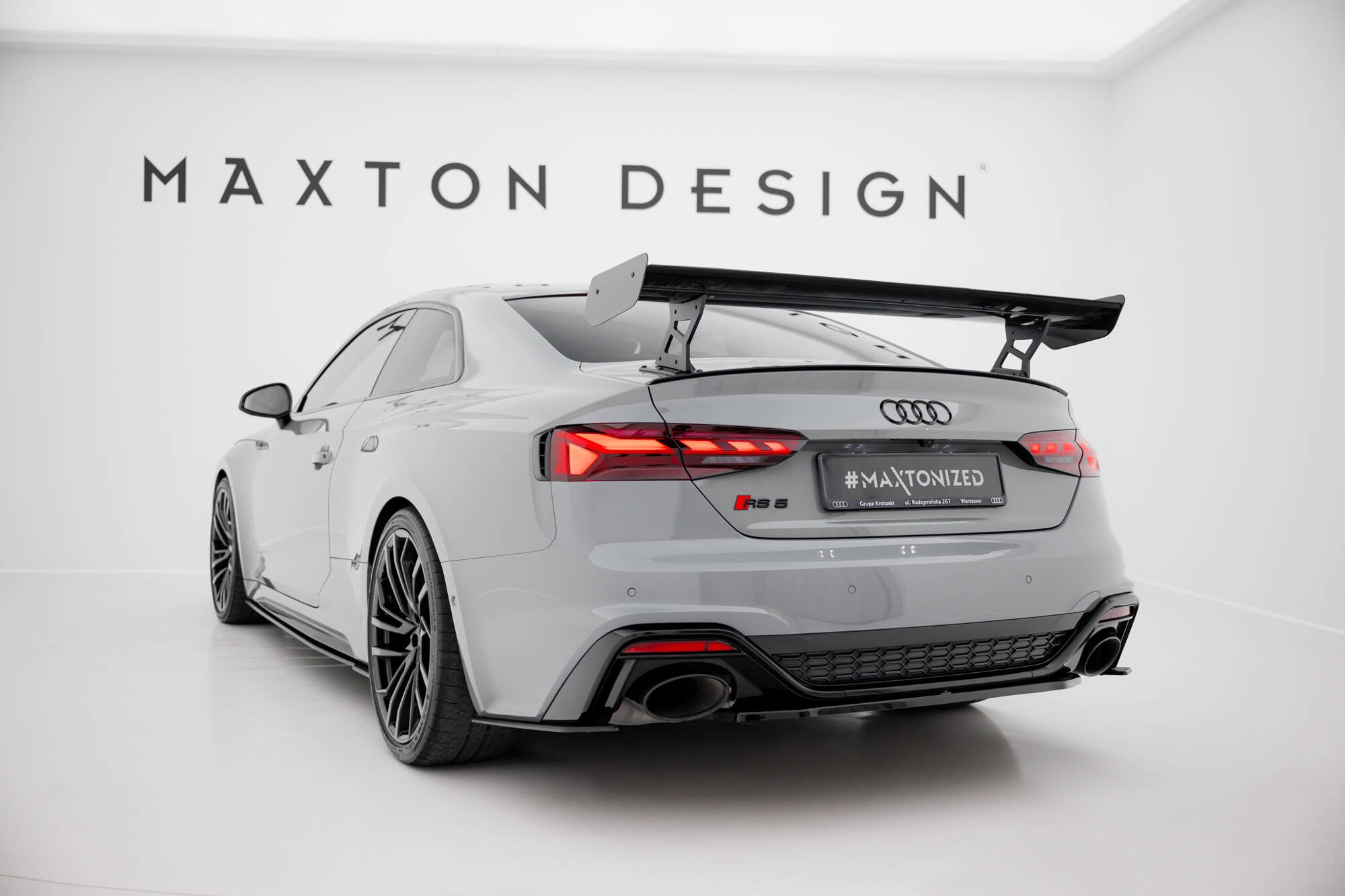 Maxton Design Carbon Spoiler With External Brackets Uprights V.2 Audi A5 / A5 S-Line / S5 / RS5 Coupe F5 / F5 Facelift für Audi A5 / S5 / RS5