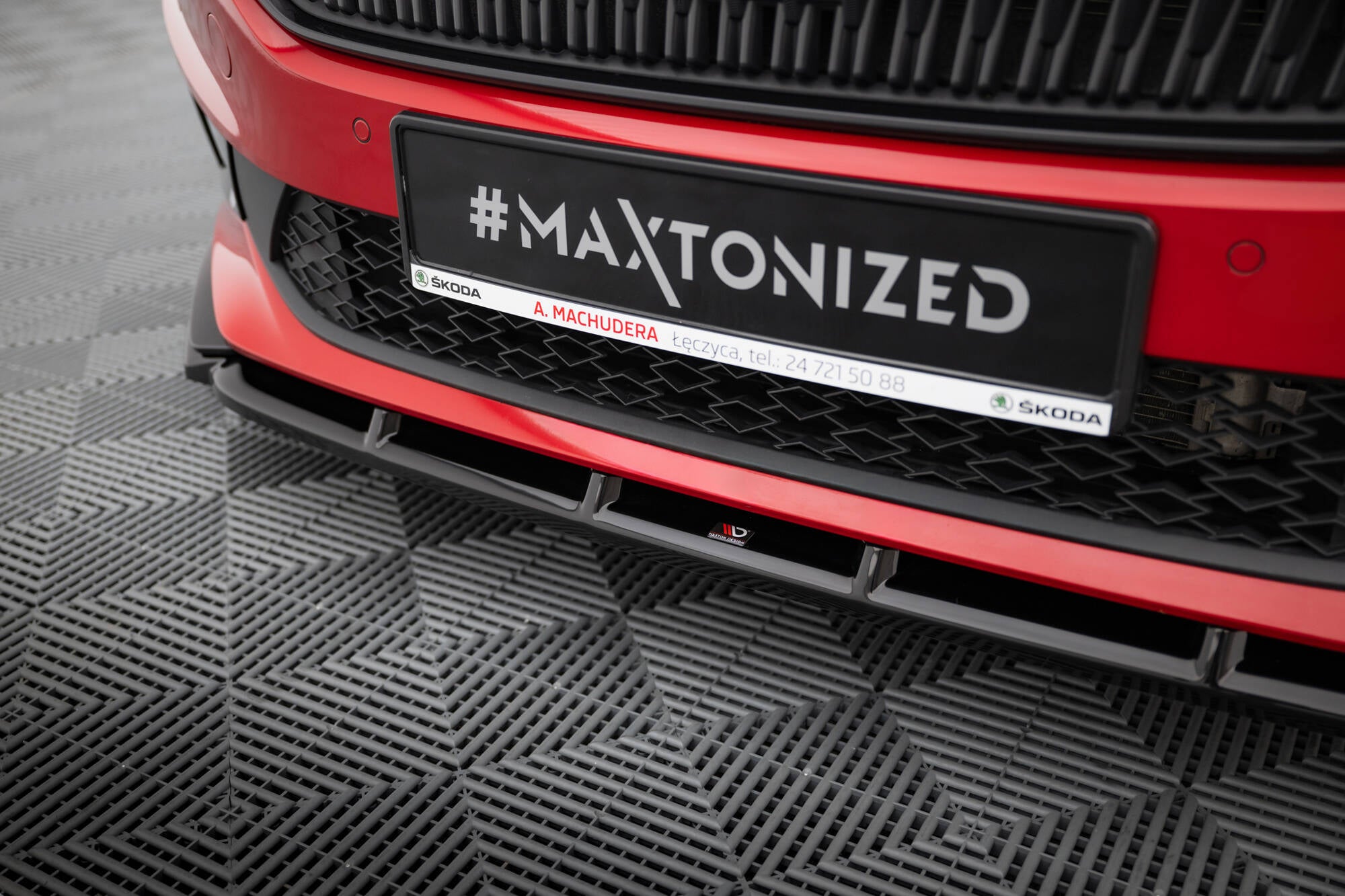 Maxton Design Street+ Spoilerlippe Front Ansatz passend für Skoda Fabia Monte Carlo Mk4 schwarz Hochglanz