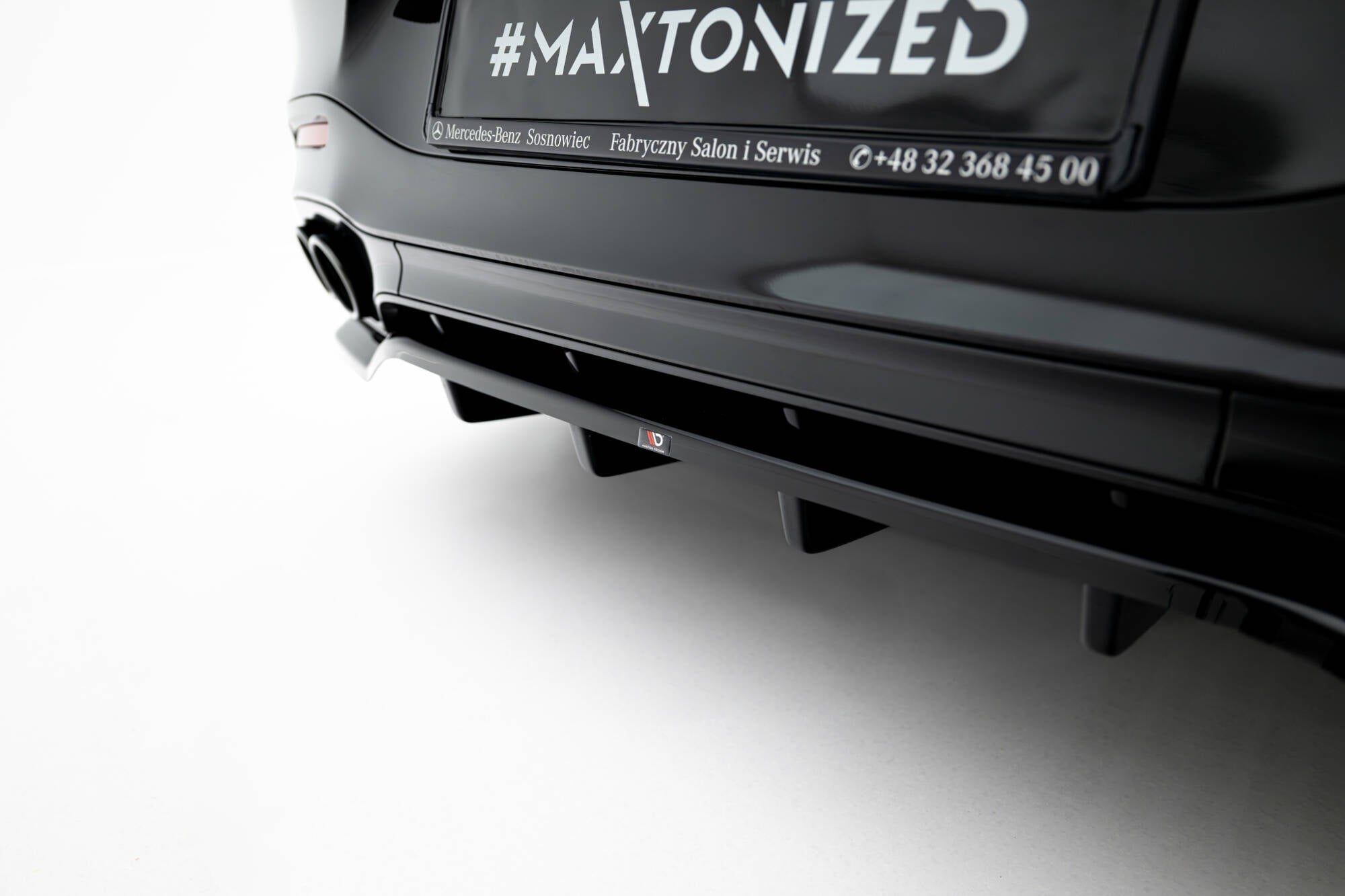 Maxton Design Street+ Mittlerer Diffusor RACE passend für Mercedes-AMG SL 63 R232 schwarz Hochglanz