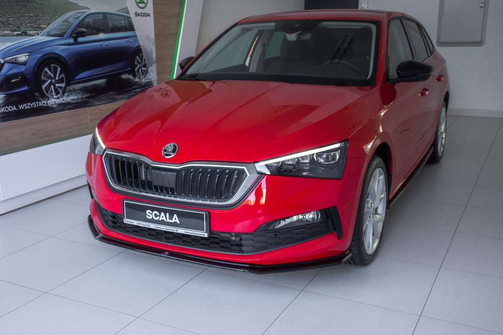 Maxton Design Street+ Spoilerlippe Front Ansatz V.3 passend für Skoda Scala schwarz Hochglanz