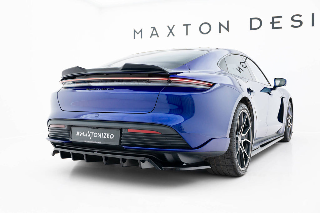 Maxton Design Spoiler CAP 3D passend für Porsche Taycan Turbo S Mk1 schwarz Hochglanz