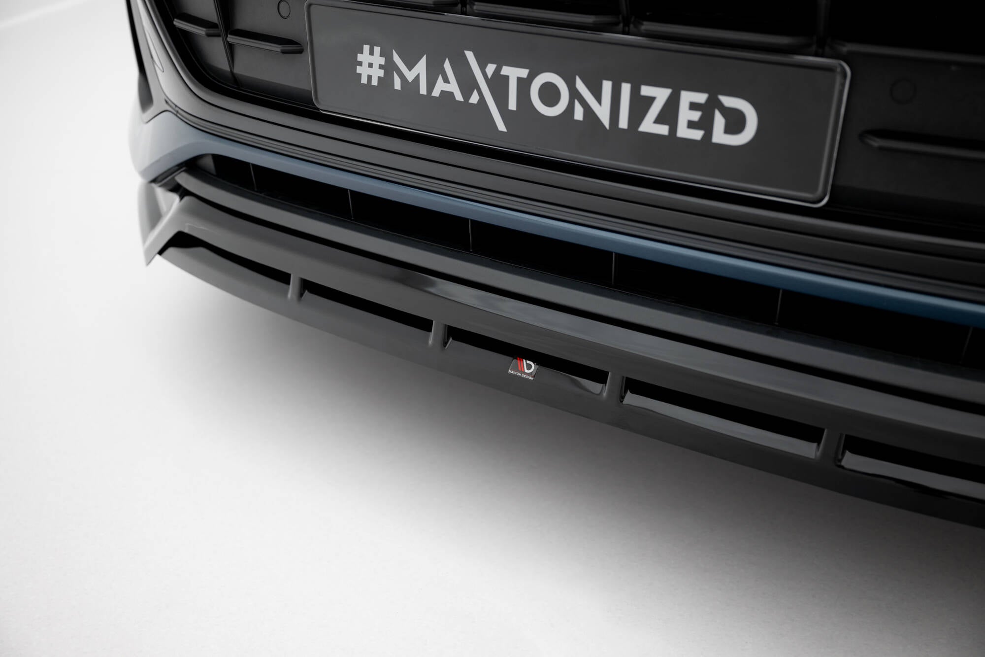 Maxton Design Street+ Spoilerlippe Front Ansatz passend für Audi Q8 Mk1 schwarz Hochglanz