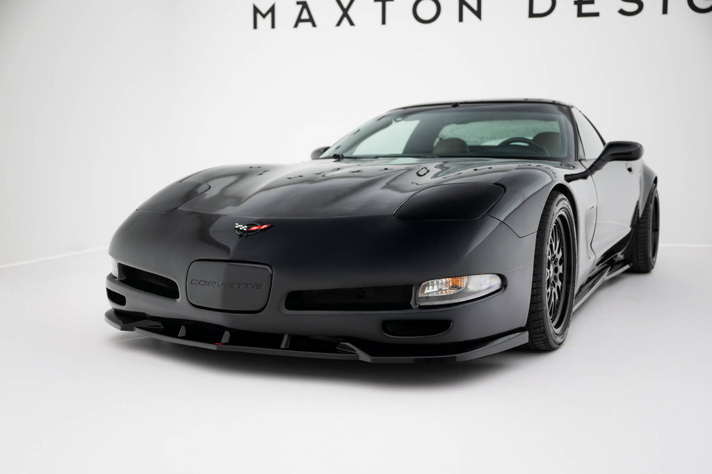 Maxton Design Street+ Spoilerlippe Front Ansatz passend für Chevrolet Corvette C5 schwarz Hochglanz