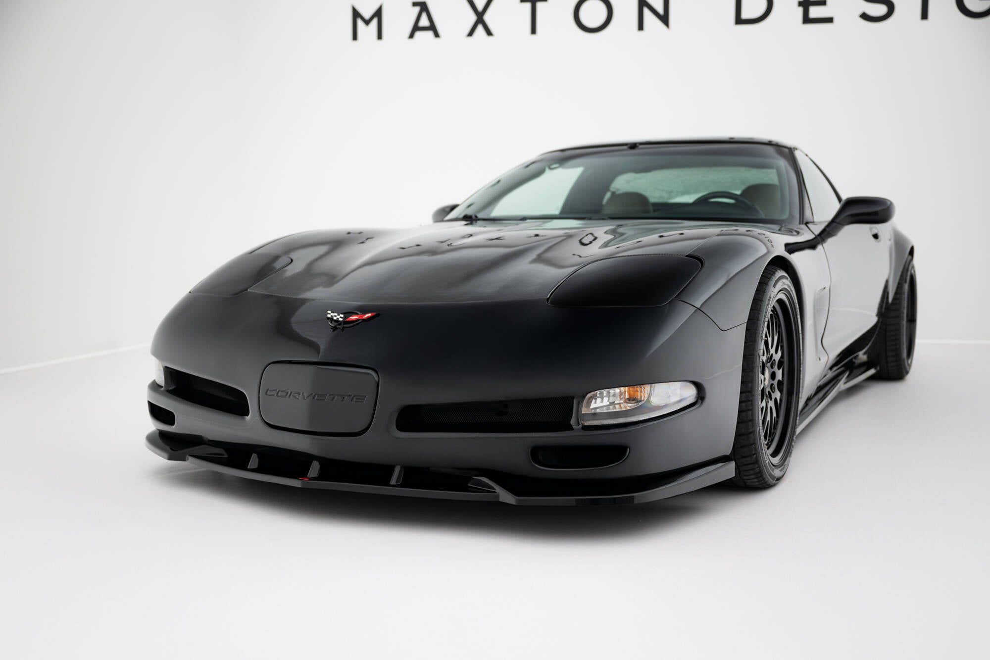 Maxton Design Street+ Spoilerlippe Front Ansatz passend für Chevrolet Corvette C5 schwarz Hochglanz