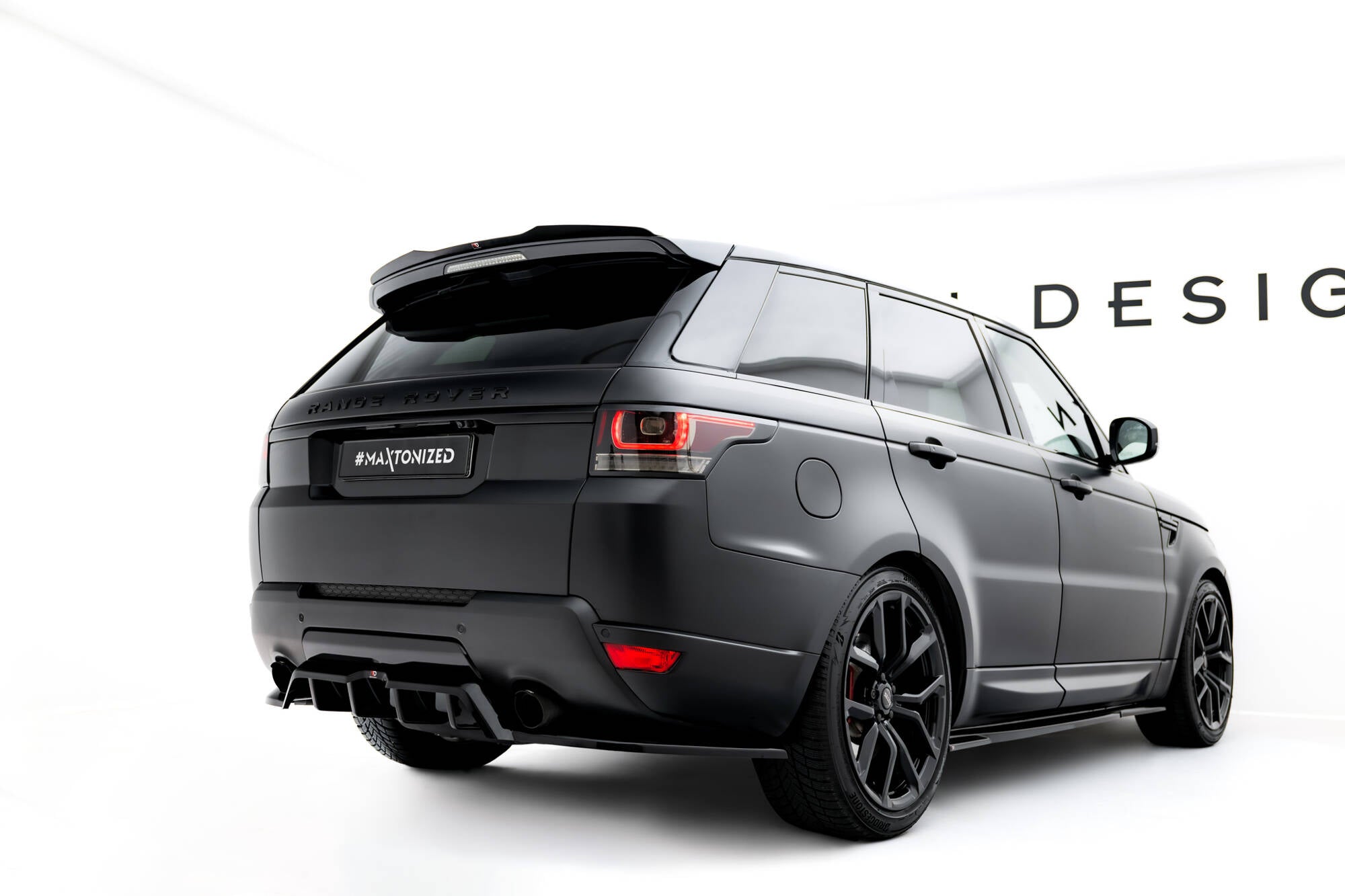 Maxton Design Spoiler CAP passend für Land Rover Range Rover Sport Mk2 schwarz Hochglanz
