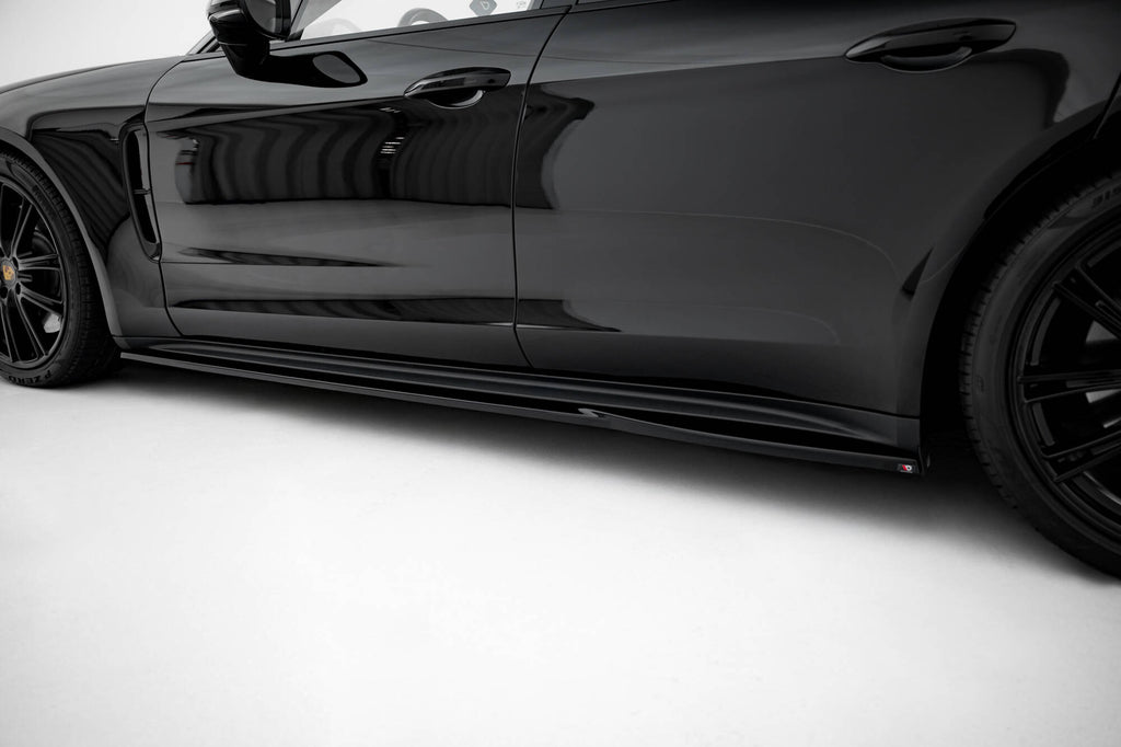 Maxton Design Street+ Seitenschweller Leisten V.2 passend für Porsche Panamera Turbo S E-Hybrid / Panamera E-Hybrid / Panamera 4S 971 schwarz Hochglanz