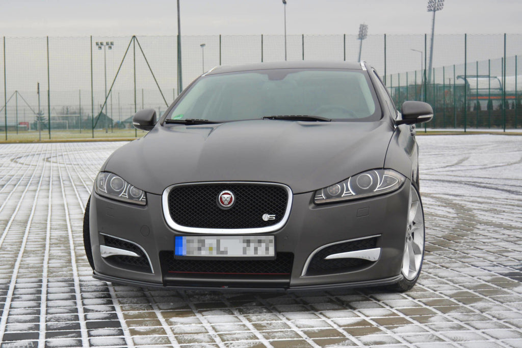 Maxton Design Street+ Spoilerlippe Front Ansatz passend für JAGUAR XF (X250) MK1 SPORTBRAKE S-PACK schwarz Hochglanz