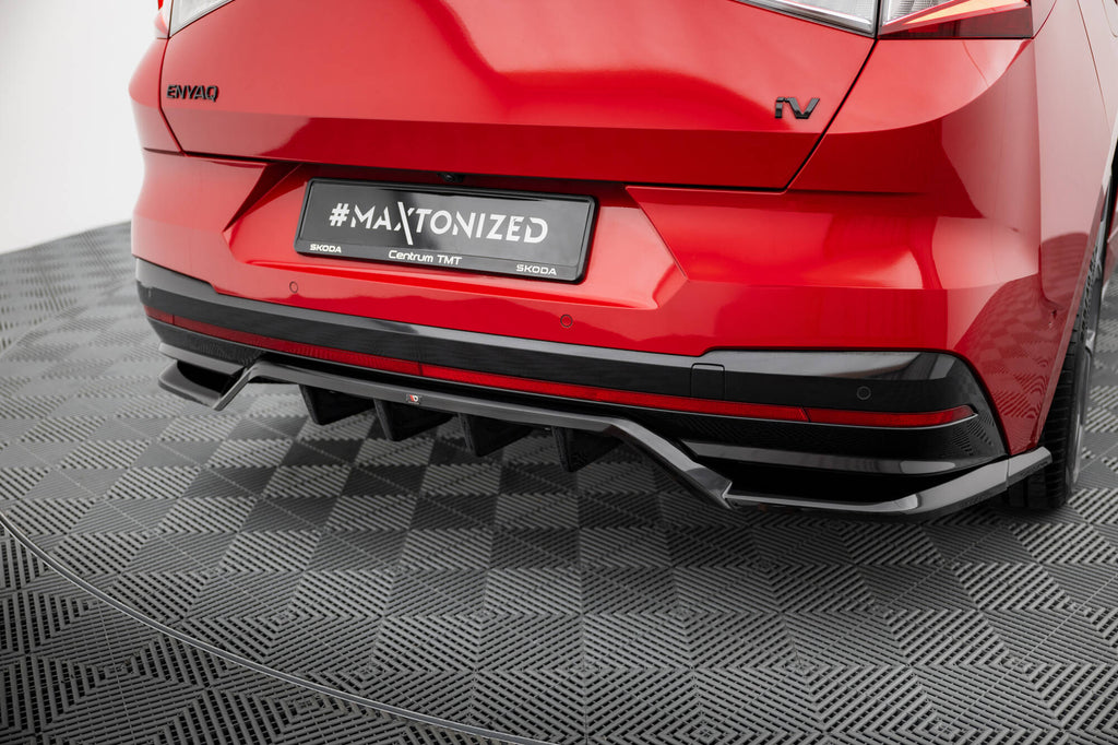 Maxton Design Street+ Mittlerer Diffusor RACE passend für Skoda Enyaq Coupe iV RS schwarz Hochglanz