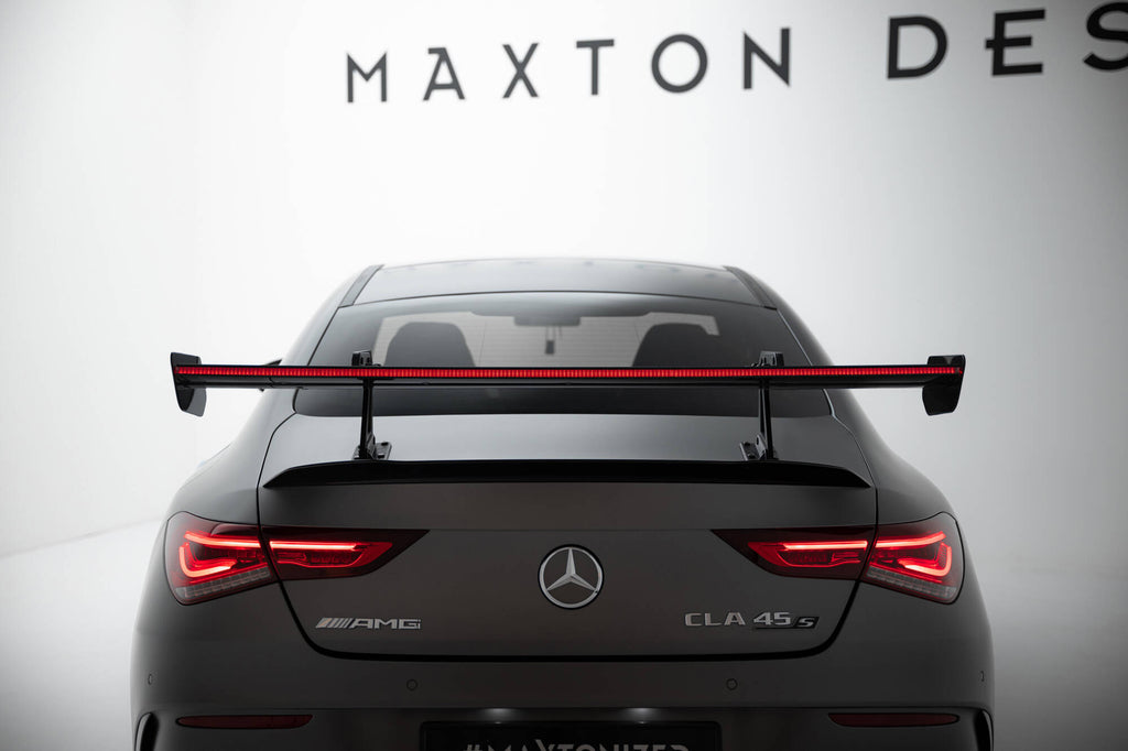 Maxton Design Carbon Spoiler With Upper Swan Mounting + LED Mercedes-Benz CLA Coupe C118 / C118 Facelift für Mercedes-Benz CLA C118
